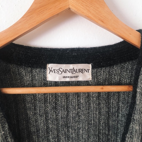 Vintage 80s Yves Saint Laurent Wool Cardigan / Vintage YSL Sweater - Picture 2 of 11